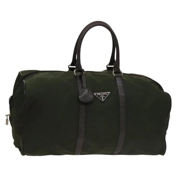 PRADA Boston Bag Nylon Khaki Auth bs24276 - Picture 1 of 15